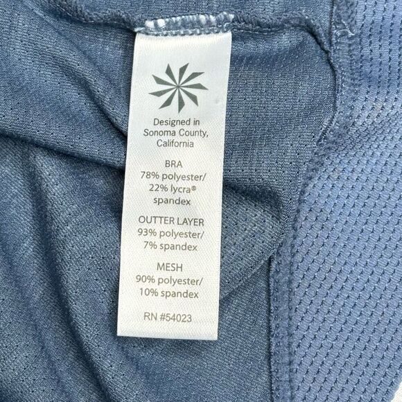 Athleta blue abstract pattern supercharged tank top with built in bra size XL - Picture 11 of 13